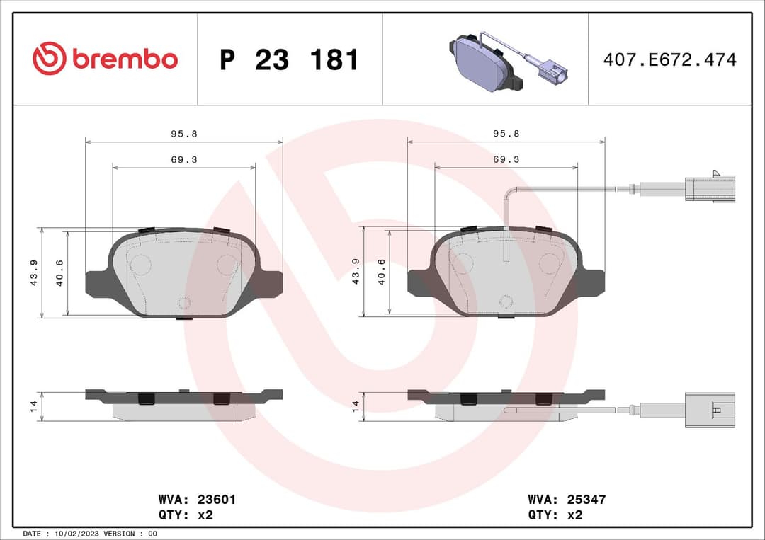 set placute frana,frana disc BREMBO PRIME LINE P 23 181