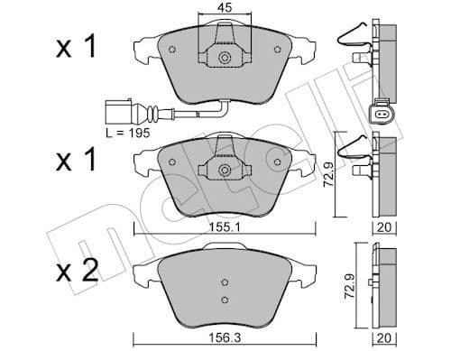 set placute frana,frana disc METELLI 22-0549-4