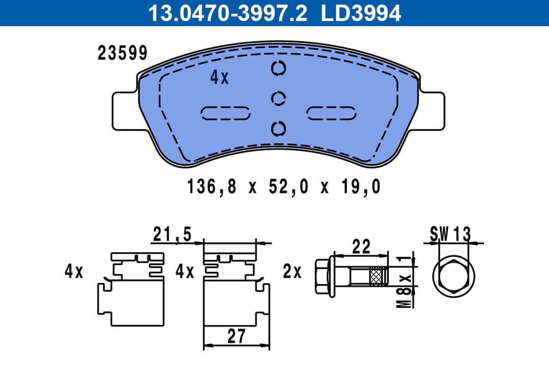 set placute frana,frana disc ATE Ceramic 13.0470-3994.2