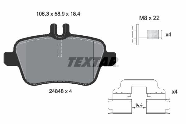 set placute frana,frana disc TEXTAR Q+ 2484801