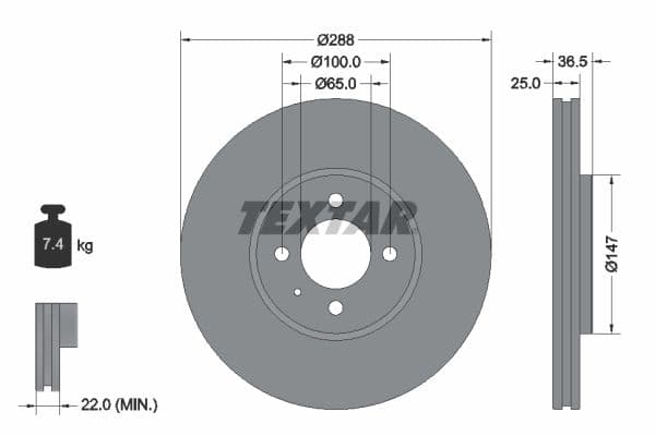 Disc frana TEXTAR PRO 92302303