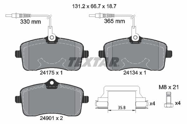 set placute frana,frana disc TEXTAR Q+ 2417501