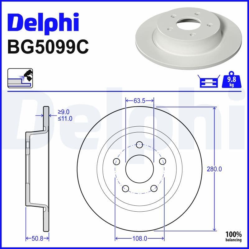 Disc frana DELPHI BG5099C