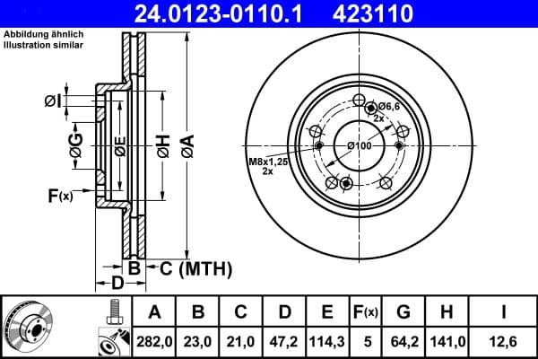 Disc frana ATE 24.0123-0110.1