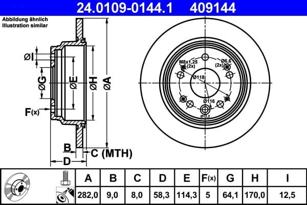 Disc frana ATE 24.0109-0144.1