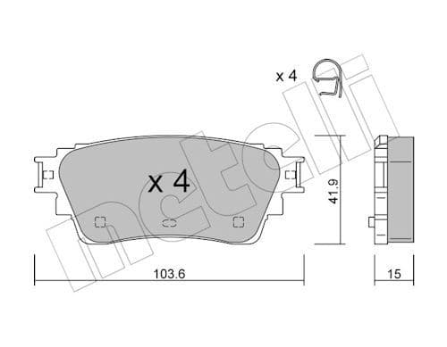 set placute frana,frana disc METELLI 22-1294-0