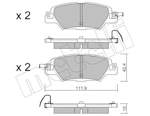 set placute frana,frana disc METELLI 22-1158-0
