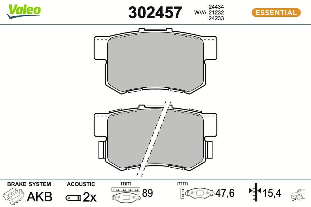 set placute frana,frana disc VALEO 302457