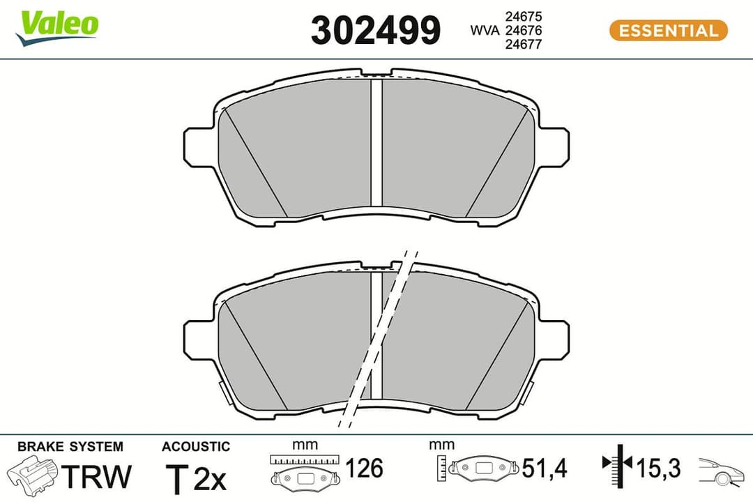 set placute frana,frana disc VALEO 302499