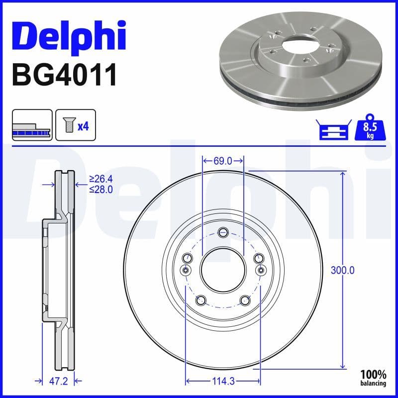 Disc frana DELPHI BG4011