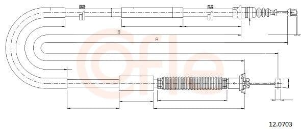 Cablu, frana de parcare COFLE 12.0703