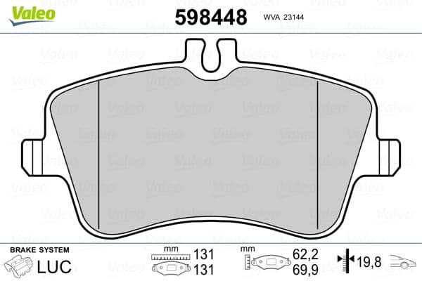 set placute frana,frana disc VALEO 598448