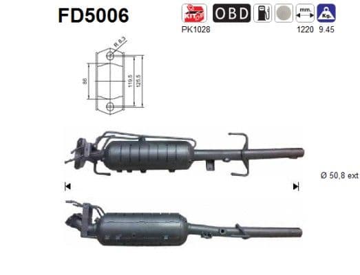 Filtru funingine/particule, sist.de esapament AS FD5006