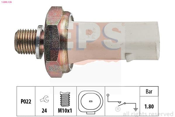 Senzor presiune ulei EPS Made in Italy - OE Equivalent 1.800.136