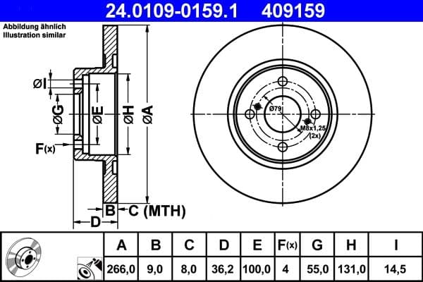 Disc frana ATE 24.0109-0159.1