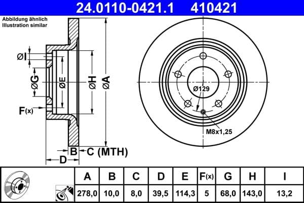 Disc frana ATE 24.0110-0421.1