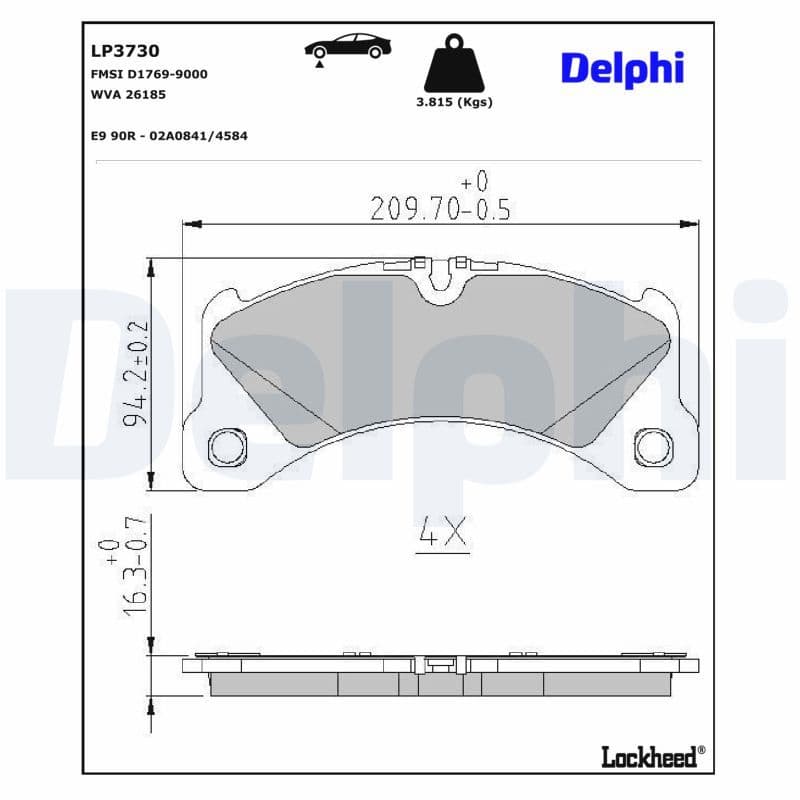 set placute frana,frana disc DELPHI LP3730