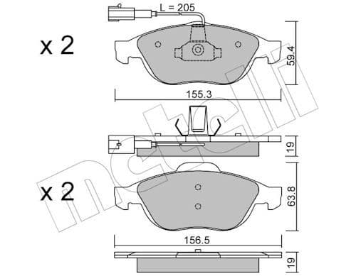 set placute frana,frana disc METELLI 22-0220-0