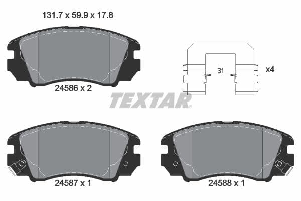 set placute frana,frana disc TEXTAR Q+ 2458601
