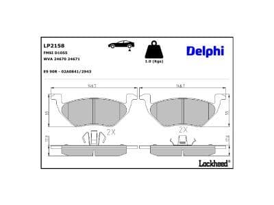 set placute frana,frana disc DELPHI LP2158