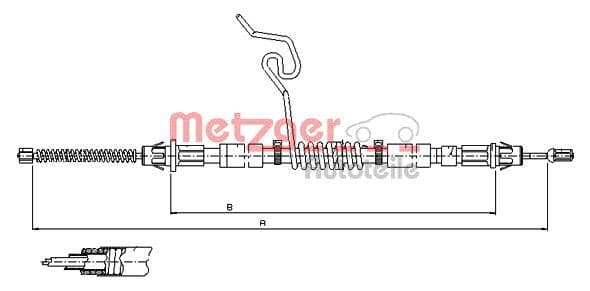 Cablu, frana de parcare METZGER 11.5576