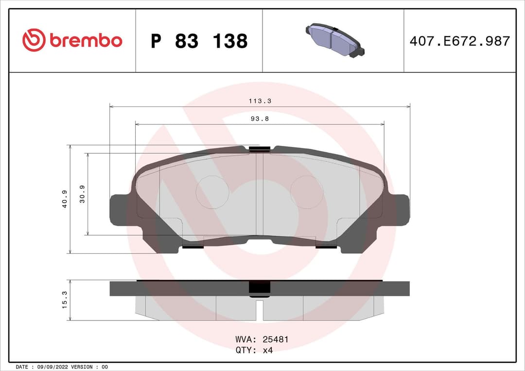 set placute frana,frana disc BREMBO PRIME LINE P 83 138
