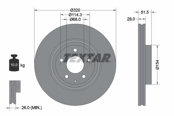 Disc frana TEXTAR PRO 92315203