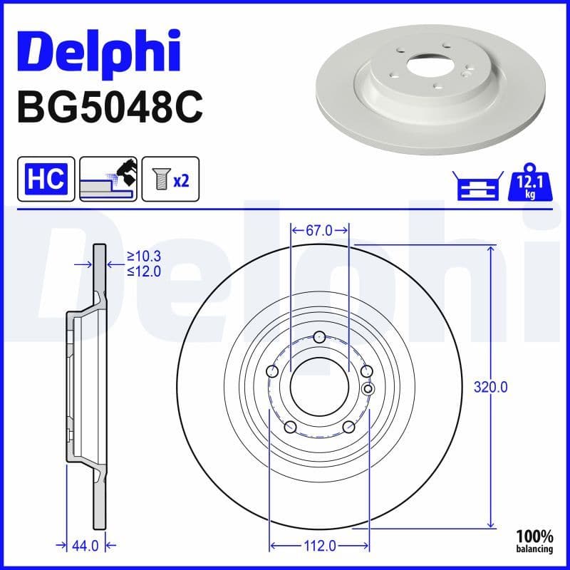 Disc frana DELPHI BG5048C