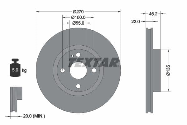 Disc frana TEXTAR PRO 92175903