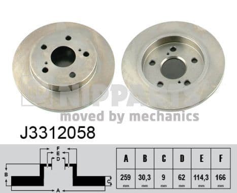 Disc frana NIPPARTS J3312058