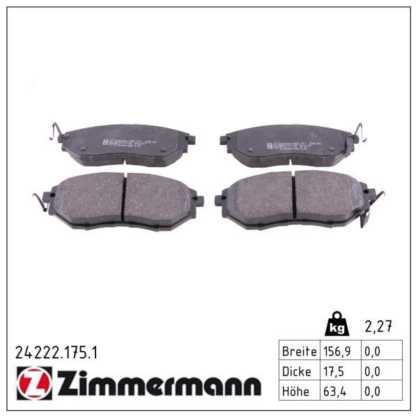set placute frana,frana disc ZIMMERMANN 24222.175.1