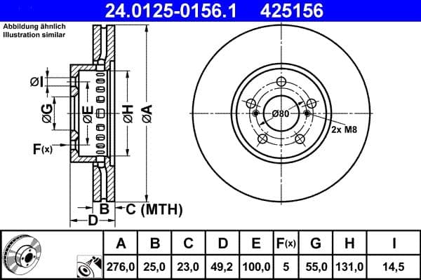 Disc frana ATE 24.0125-0156.1