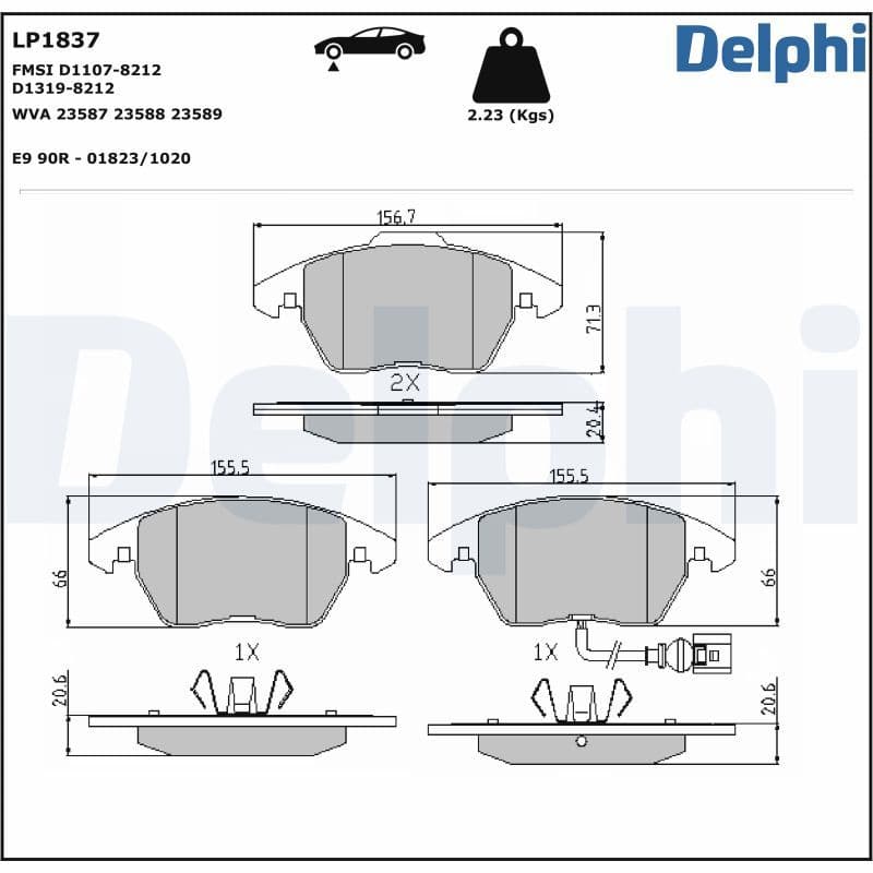 set placute frana,frana disc DELPHI LP1837