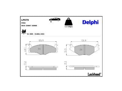 set placute frana,frana disc DELPHI LP979