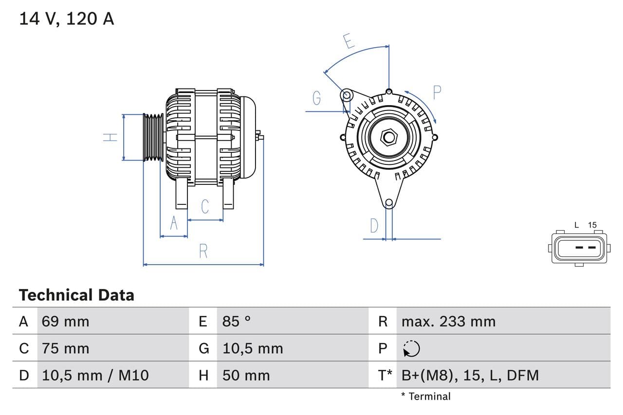 Generator / Alternator BOSCH 0 986 041 810