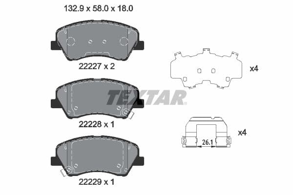 set placute frana,frana disc TEXTAR Q+ 2222701