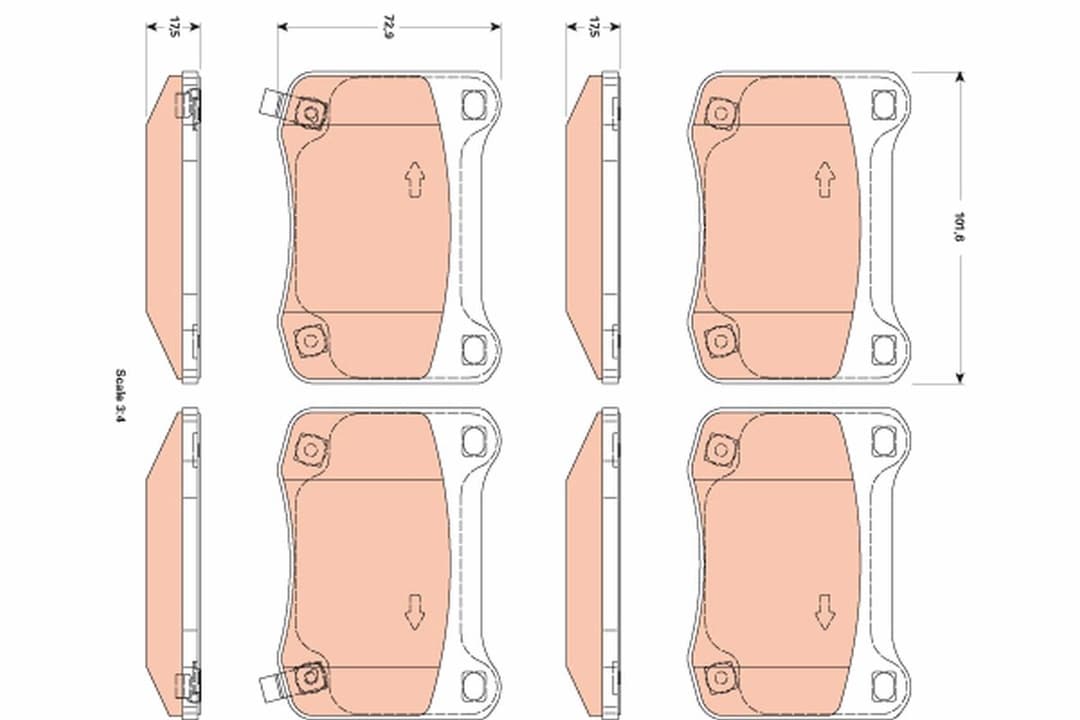 set placute frana,frana disc TRW GDB3504