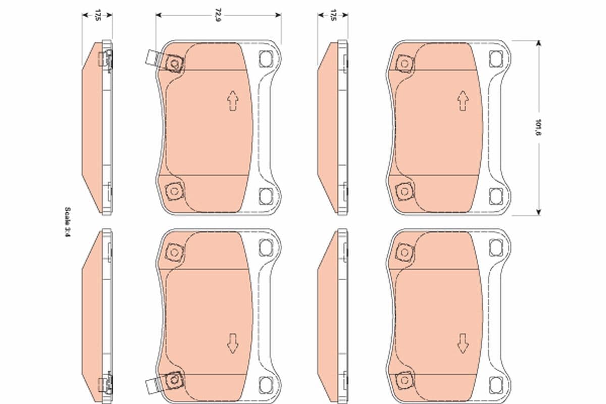 set placute frana,frana disc TRW GDB3504