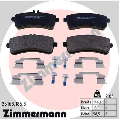 set placute frana,frana disc ZIMMERMANN 25163.185.3
