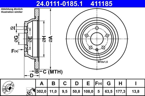 Disc frana ATE 24.0111-0185.1