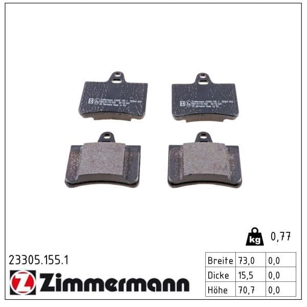 set placute frana,frana disc ZIMMERMANN 23305.155.1