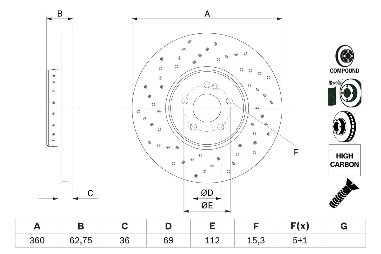 Disc frana BOSCH 0 986 479 G38