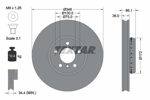Disc frana TEXTAR PRO+ 92253825