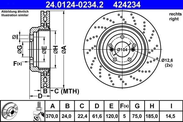 Disc frana ATE 24.0124-0234.2