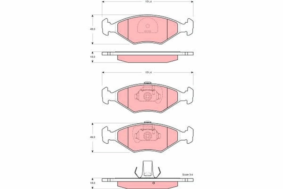 set placute frana,frana disc TRW GDB1533
