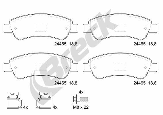 set placute frana,frana disc BRECK 24465 00 703 00