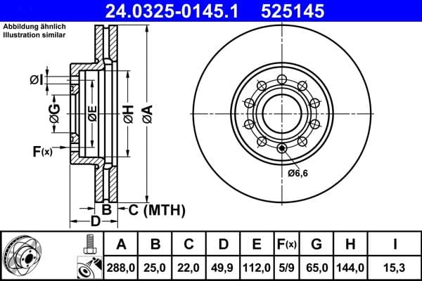 Disc frana ATE PowerDisc 24.0325-0145.1