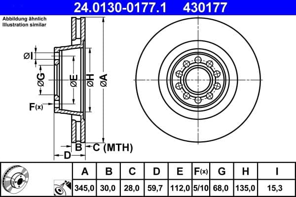 Disc frana ATE 24.0130-0177.1