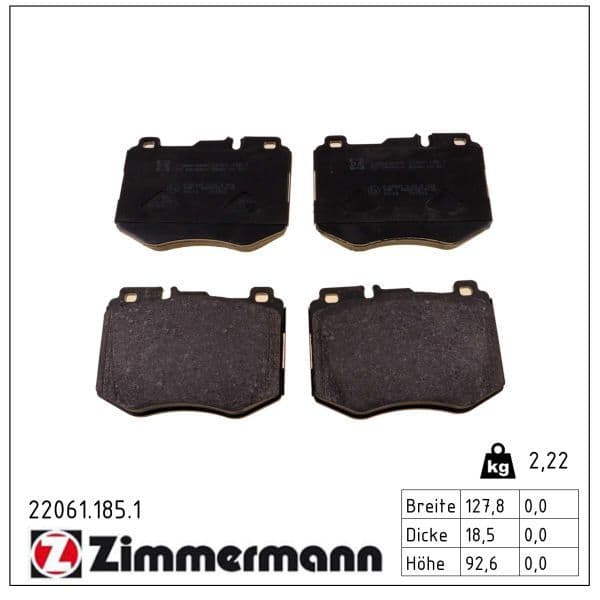 set placute frana,frana disc ZIMMERMANN 22061.185.1