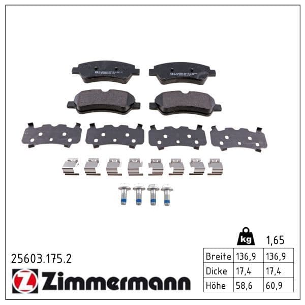 set placute frana,frana disc ZIMMERMANN 25603.175.2